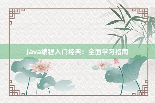 Java编程入门经典：全面学习指南